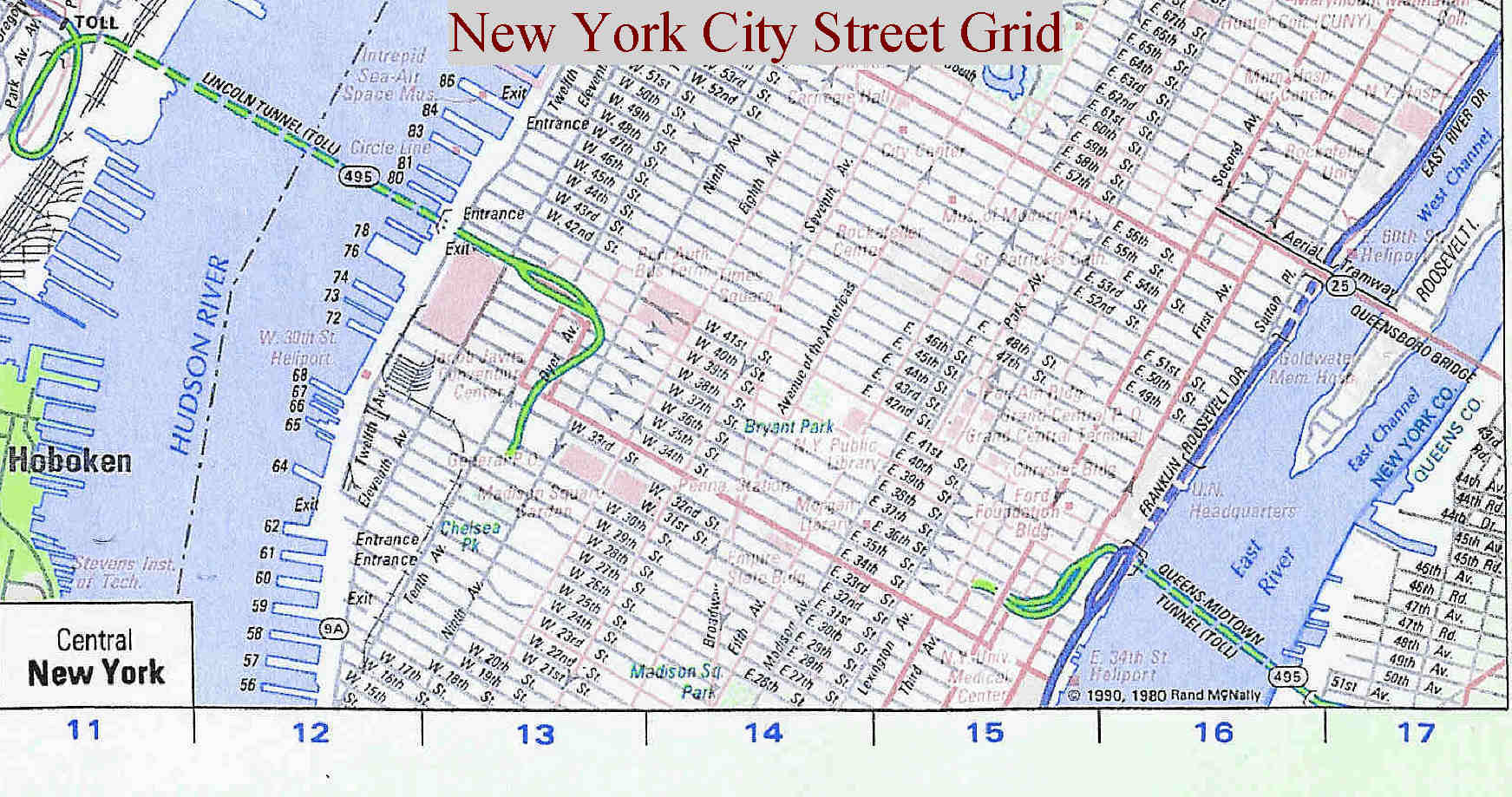 New York Grid System Map Mazhost